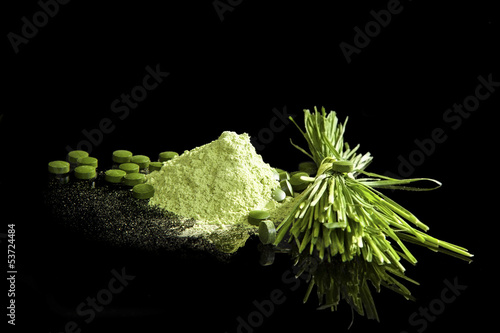 Photo: Green Dietary supplements. Green Dietary supplements.