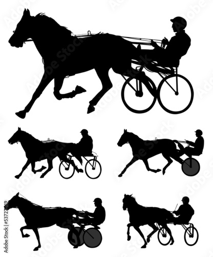 Vector: trotters race silhouettes -vector trotters race silhouettes -vector