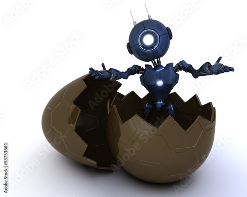 Illustration: android sat in easter egg android sat in easter egg