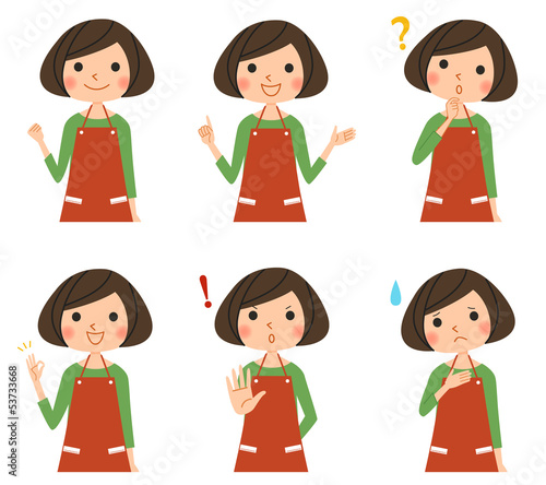 Illustration: 主婦-表情 主婦-表情