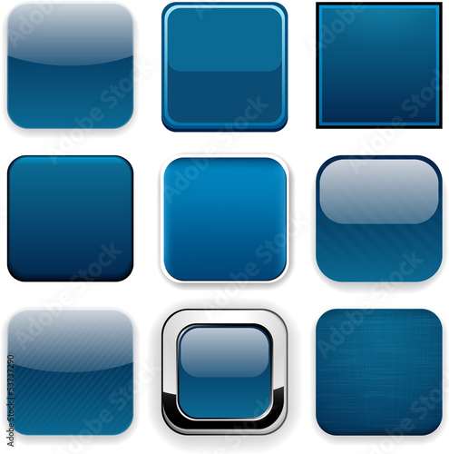 Vector: Square dark blue app icons. Square dark blue app icons.