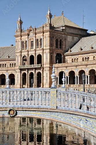 Photo: Bridge of Plaza de Espana in Seville, Spain Bridge of Plaza de Espana in Seville, Spain