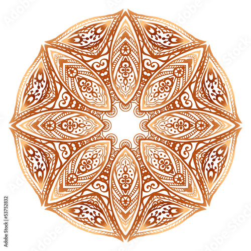 Vector: Ornate vintage beige vector doodle circle pattern Ornate vintage beige vector doodle circle pattern