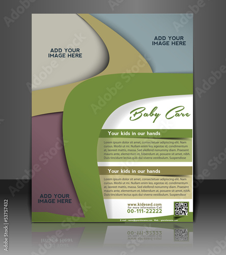 Vector: baby care flyer, vector baby care flyer, vector