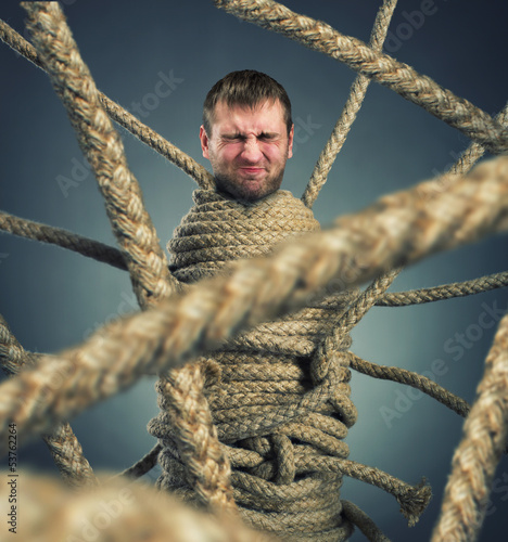 Photo: Trapped man Trapped man