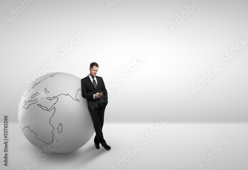 Photo: businessman with globe businessman with globe