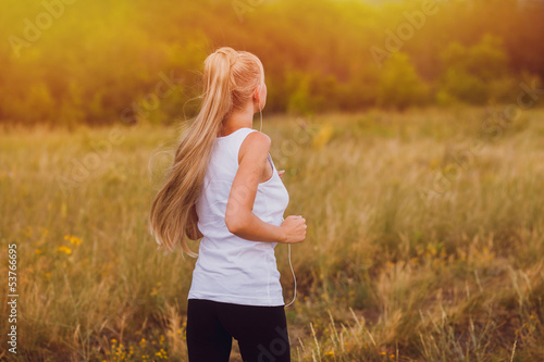Photo: fitness sport woman blonde girl running runner nature lifestyle fitness sport woman blonde girl running runner nature lifestyle