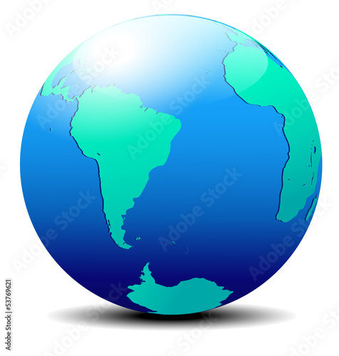 Vector: South America and Africa Global World South America and Africa Global World