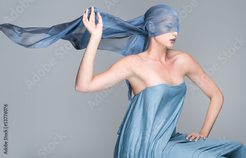 Photo: beauty shot with colorful lips and veil beauty shot with colorful lips and veil