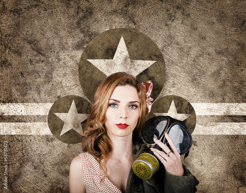 Photo: Fifties army pin up woman. Remembrance day Fifties army pin up woman. Remembrance day