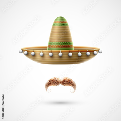Vector: Sombrero and mustache Sombrero and mustache