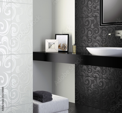Photo: black and white bathroom black and white bathroom