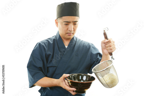 Photo: 仕事中のうどん職人 仕事中のうどん職人