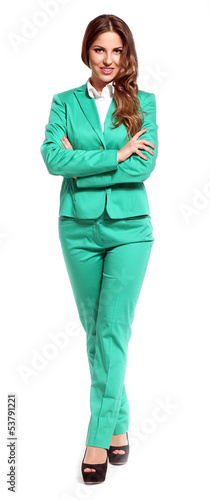 Photo: Young beautiful woman in bright suit Young beautiful woman in bright suit