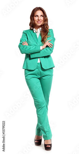 Photo: Young beautiful woman in bright suit Young beautiful woman in bright suit