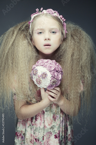 Photo: Little lady with bouquet Little lady with bouquet