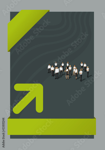 Vector: Green and gray template for brochure with business people Green and gray template for brochure with business people
