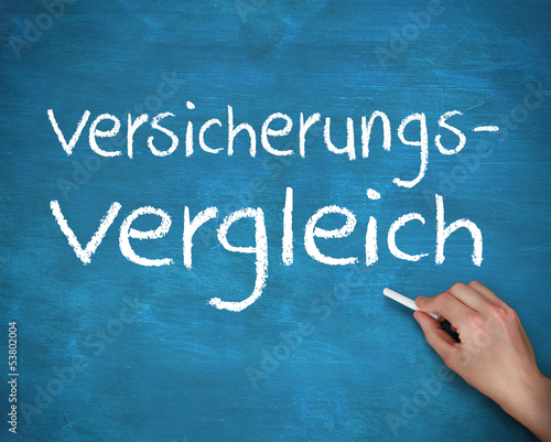 Photo: Hand writing german words versicherungs and vergleich Hand writing german words versicherungs and vergleich
