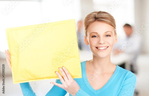Photo: businesswoman with parcel businesswoman with parcel