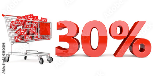 Illustration: 30% Einkaufswagen 30% Einkaufswagen