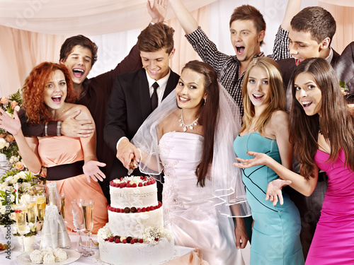Photo: Group people at wedding table. Group people at wedding table.