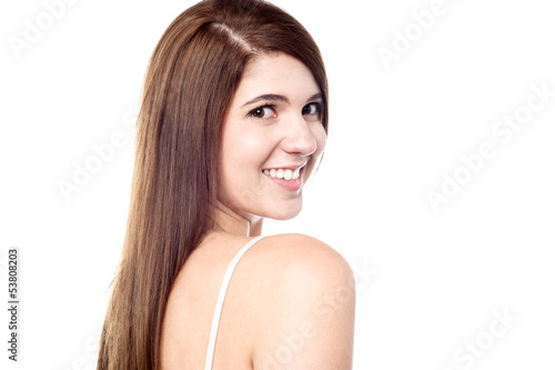 Photo: Sensual woman wearing a bright smile Sensual woman wearing a bright smile