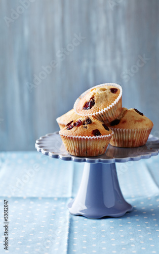 Photo: Cranberry muffins on a cake stand Cranberry muffins on a cake stand