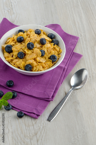 Photo: Cereal and blueberries Cereal and blueberries