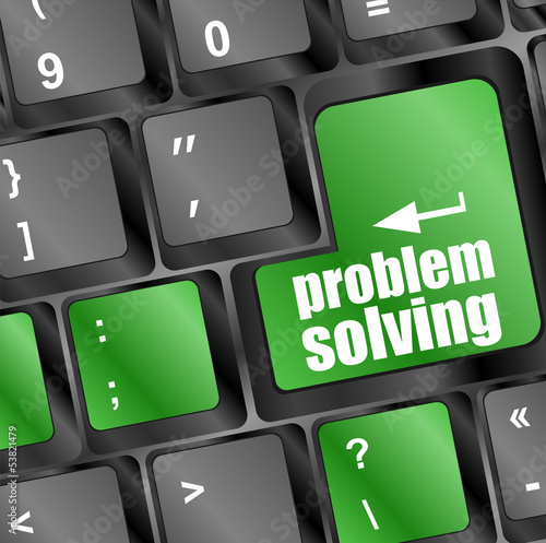 Photo: problem solving button on computer keyboard key problem solving button on computer keyboard key