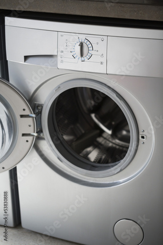 Photo: Close-up of a washing machine Close-up of a washing machine