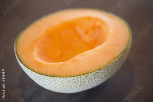 Photo: Cross section of a melon Cross section of a melon