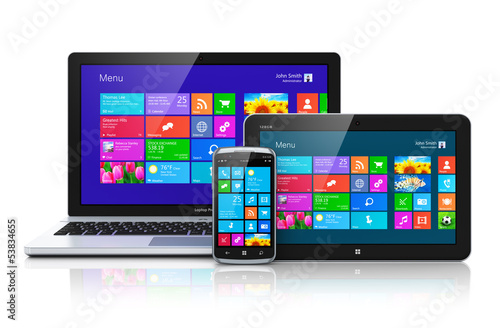 Illustration: Mobile devices with touchscreen interface Mobile devices with touchscreen interface