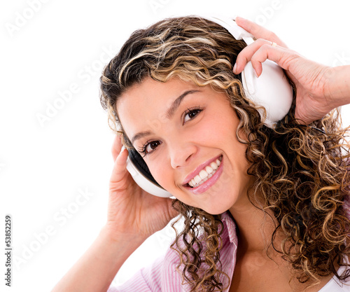 Photo: Happy woman with headphones Happy woman with headphones