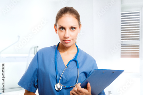 Photo: Portrait of a beautiful nurse Portrait of a beautiful nurse