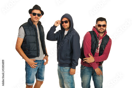 Photo: Dancing group of men with sunglasses Dancing group of men with sunglasses