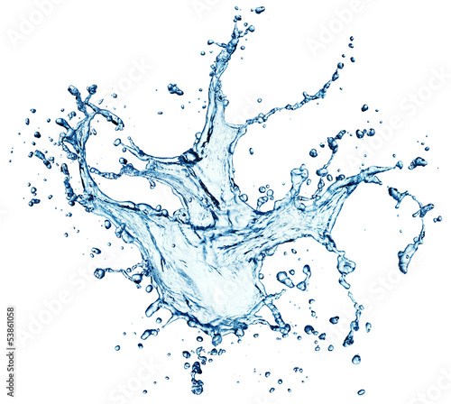 Photo: blue water splash isolated blue water splash isolated