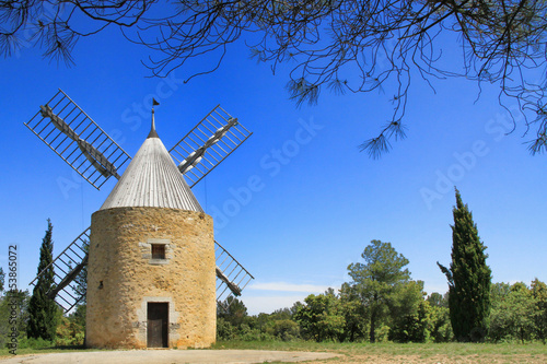 Photo: windmill in Venejan, south of France windmill in Venejan, south of France