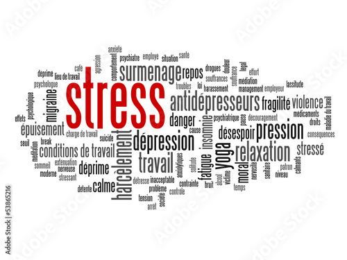 Illustration: Nuage de Tags "STRESS" (anxiété dépression surmenage suicide) Nuage de Tags "STRESS" (anxiété dépression surmenage suicide)