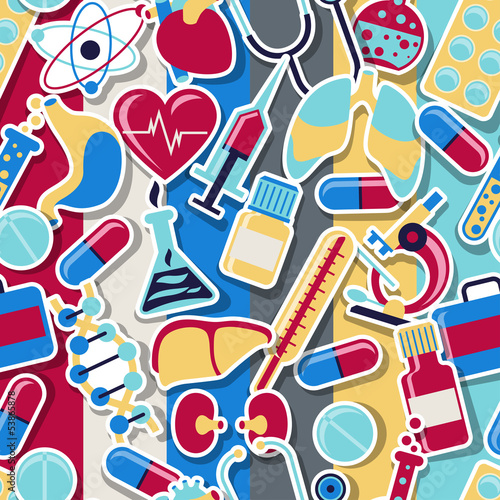 Vector: Medical and health care seamless pattern. Medical and health care seamless pattern.