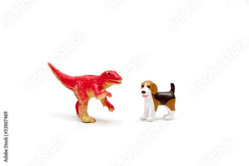 Photo: ティラノサウルスと犬 ティラノサウルスと犬