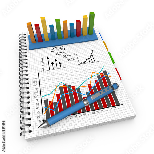 Illustration: Notebook accounting concept Notebook accounting concept