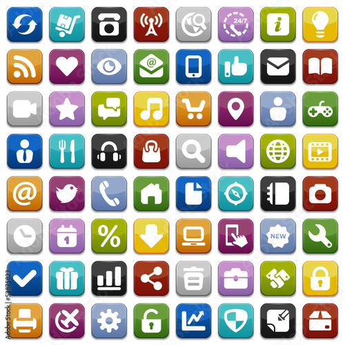 Vector: square colors & icons square colors & icons