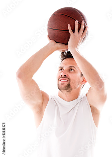 Photo: Male basketball player shooting Male basketball player shooting