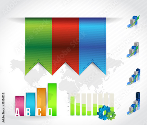 Illustration: color banners infographic chart. design graphics color banners infographic chart. design graphics