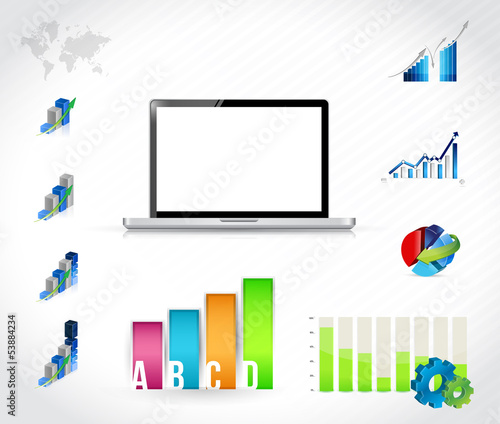 Illustration: laptop technology infographic chart laptop technology infographic chart