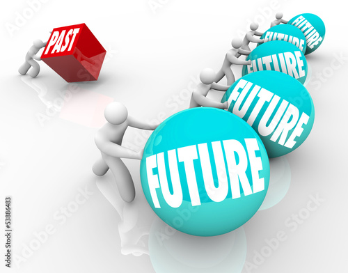 Illustration: Future Vs Past Embrace Change Win Race Stuck Behind Future Vs Past Embrace Change Win Race Stuck Behind