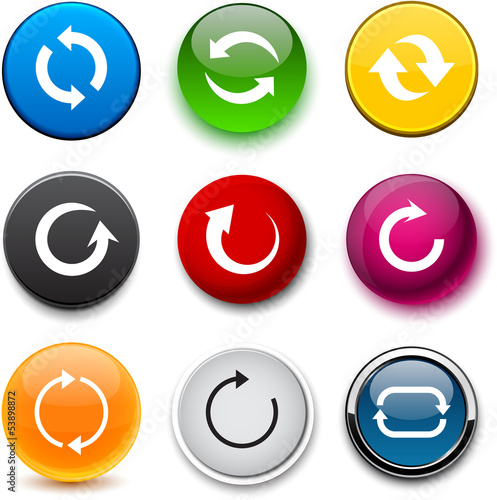 Vector: Round color arrow icons. Round color arrow icons.