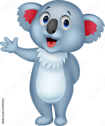 Vector: Cute koala cartoon hand waving Cute koala cartoon hand waving
