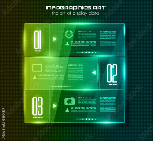Vector: Infographic design template with glass surfaces.and spotlights. Infographic design template with glass surfaces.and spotlights.