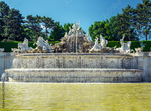 Photo: The neptune fountain at the Schonbrunn Palace in Vienna, Austria The neptune fountain at the Schonbrunn Palace in Vienna, Austria